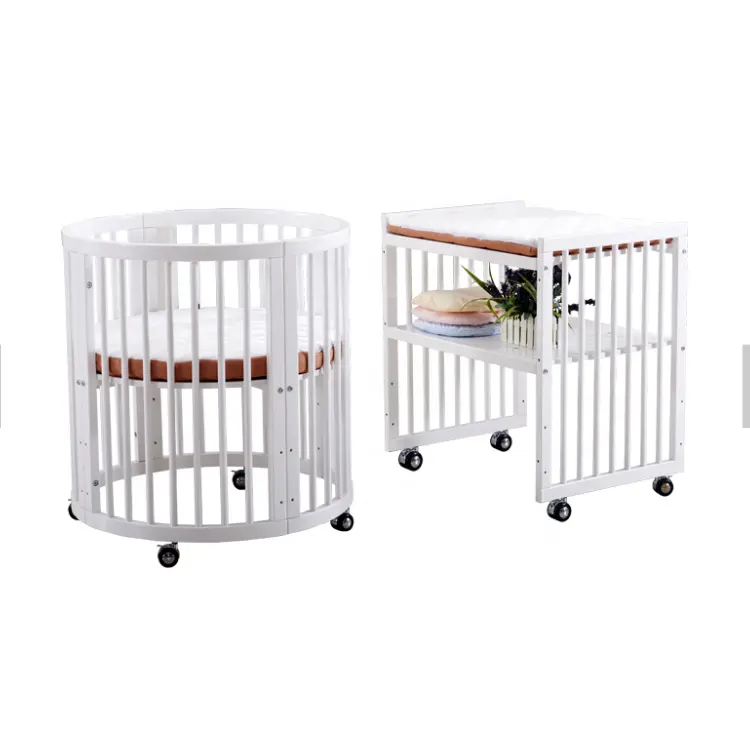 라운드 타원형 컨버터블 아기 유아용 침대