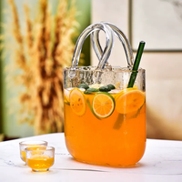 En stock 2340ml, 1276ml, 550ml verre sac à main tasse fruits verre à vin créatif élégant Cocktail boire sac à main verre pour bars à la mode
