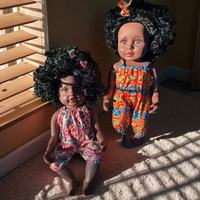 Poupée africaine noire miniature de 30 cm, modèle de mode, jouet en plastique souple avec cheveux personnalisables pour enfants - Cadeau adorable