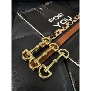 Golden D <b>Ring</b> Buckle <b>Thin</b> Metal Belt For Women Casual Style Fashion Accessory - Product Image 3
