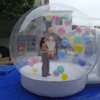 Tente bulle gonflable transparente en PVC pour événements extérieurs, mariages, fêtes, château gonflable commercial pour enfants et adultes, PVC 0,8 mm, taille personnalisable, facile à monter