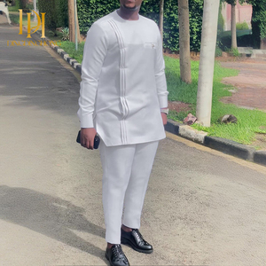 Los artículos vendidos a granel de dos piezas de color sólido estilo casual africano étnico trajes de hombre están de <span class=keywords><strong>moda</strong></span> en otoño ropa elegante - Product Image 2
