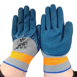 Gants de travail en caoutchouc Lukun, en cuir pleine fleur bleu, antidérapants, durables, respirants, gants de sécurité polyvalents - Product Image 1