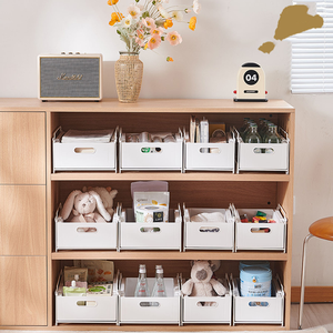 White <b>Plastic</b> Pull Out <b>Storage</b> <b>Drawers</b> Shelf Organizer Sliding Cabinet Trays for Home Office Kitchen - Product Image 2