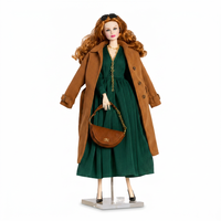 Ensemble de vêtements de poupée de luxe personnalisé, mini-jouet à l'échelle 1:6, robe plissée de qualité couture, manteau en fausse fourrure, combinaison en satin, 18 pouces, fait main