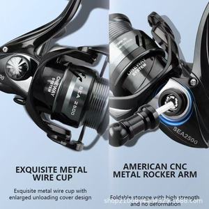 Carrete de Pesca Nuevo de la Marca 5.2:1 1000-6000, Carrete Giratorio de Acero Inoxidable para Mano Izquierda, 3+1BB, Resistencia Máxima 7KG, 300g - Product Image 4