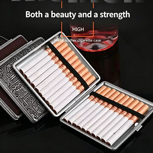 Estuche para Cigarrillos con Diseño Grabado, Tapa Abatible, Acabado Pulido, Estilo Clásico Duradero, Admite Personalización - Product Image 3
