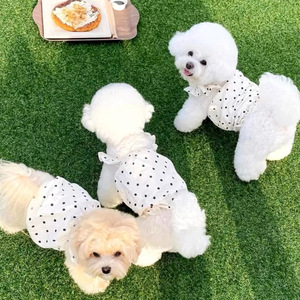 Robe à pois de petite taille pour chiens de compagnie, vêtements de printemps et d'été, style classique pour l'extérieur - Product Image 4
