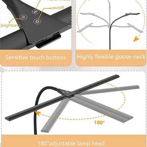 Đôi đầu <span class=keywords><strong>LED</strong></span> bàn đèn hiện đại kiến trúc sư sáng nhất bàn làm việc chiếu sáng <span class=keywords><strong>5</strong></span> chế độ màu sắc và <span class=keywords><strong>5</strong></span> <span class=keywords><strong>Dimmable</strong></span> bảo vệ mắt cho màn hình - Product Image 6