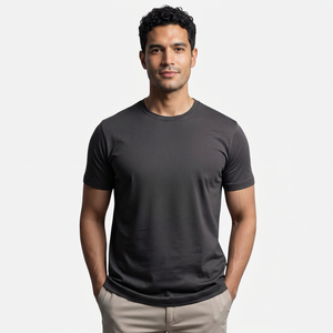 เสื้อยืดคอกลมแขนสั้นสำหรับผู้ชายผ้าถักระบายอากาศได้ดี - Product Image 1