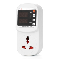 JIUJI AutoReset Automatischer Überspannungsschutz Flammhemmender Spannungs- und Stromschutz LED-Anzeige AC 220V Einstellbar 16A UK-Steckdose