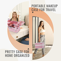 Trousse de Maquillage Professionnelle de Voyage 6 Plateaux Grande Capacité Organisateur Portable pour Ongles Verrouillable à Clé pour Formation en Esthétique et Cosmétologie
