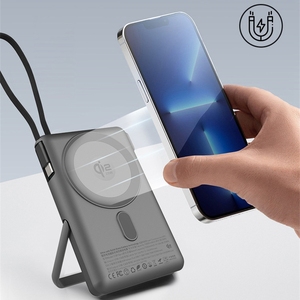 แบตเตอรี่สำรองแบบกึ่งโซลิดสเตต Qi 2.2 25W ความจุ 10000mAh แบบแม่เหล็<span class=keywords><strong>ก</strong></span>พกพา พร้อมสาย USB-C ชาร์จเร็<span class=keywords><strong>ว</strong></span>แบบไร้สาย แท่น<span class=keywords><strong>ว</strong></span>างโลหะ - Product Image 6