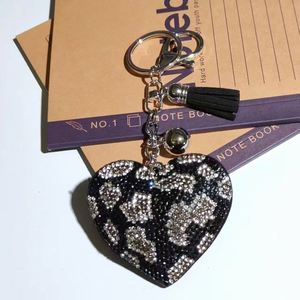Hot Sale Cute Diamond Keychain Dog Shape <b>Key</b> <b>Ring</b> Hanging Bags Decoration Leopard Print Car Accessories <b>Key</b> Chain - Product Image 1