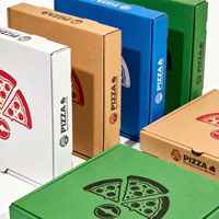 Échantillon gratuit, vente en gros, impression de logo personnalisé, boîte en carton ondulé blanc pour l'emballage de pizzas
