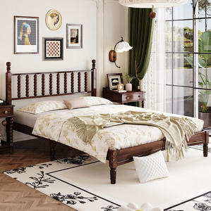 <b>Queen</b> <b>Size</b> Modern Adjustable Wood Platform <b>Bed</b> with Gourd Shaped Headboard Soft <b>Bed</b> Design - Product Image 1