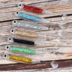 Señuelo de Pesca Biónico Hueco de Cinco Colores con Cola en Forma de T de <span class=keywords><strong>Acero</strong></span> Inoxidable, 8cm/2.4g, para Pesca Salvaje, Venta al por Mayor - Product Image 3