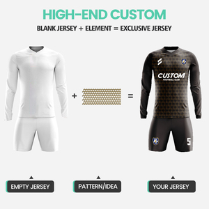 Combinaison de football à manches longues pour hommes, sublimation personnalisée, maillot de football vierge respirant, chemise de football rétro WOX1039 - Product Image 3