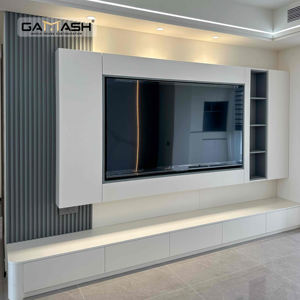 Mueble de TV Personalizado de Lujo Moderno en Roble Macizo Elegante Solución de Almacenamiento en Vidrio para Oficina en Casa Hotel Muebles de Sala Simples para Dormitorio - Product Image 1