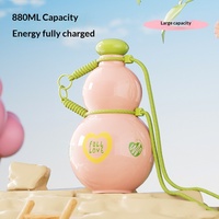 Bouteille d'eau créative en forme de gourde, de qualité alimentaire, élégante, grande capacité, portable, pour le sport en plein air et le camping, cadeau pour étudiants et enfants