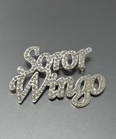 À la mode à la main grec héritage lettres broche personnalisée toute couleur pleine strass sororité bijoux à la mode femmes broche cadeau