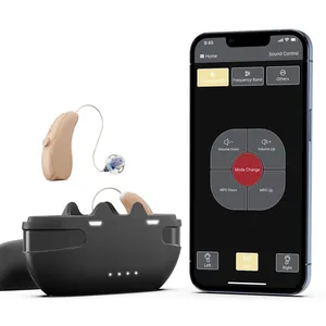 批发新趋势老年助听器可充电蓝牙可编程BTE RIC数字助听器