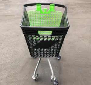 USA thị trường nhựa Giỏ mua hàng nhỏ nhựa mua sắm xe đẩy với biểu tượng tùy chỉnh cho siêu thị mua sắm giỏ hàng