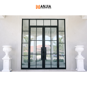 Thiết kế tối giản pháp wrought sắt đôi cửa ra vào hiện đại phía trước nhập wrought sắt cửa lưới tản nhiệt phong cách tùy chỉnh wrought sắt cửa - Product Image 5