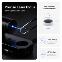 ZhonNa 45 Degree Laser Lens 8mm Glass Optical Camera Lens 400-700nm Focus Tool for Detection Analysis Instruments Optical Equip