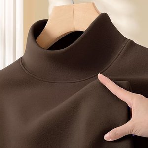 <span class=keywords><strong>Camiseta</strong></span> de <span class=keywords><strong>manga</strong></span> <span class=keywords><strong>larga</strong></span> de terciopelo alemán de <span class=keywords><strong>cuello</strong></span> medio <span class=keywords><strong>alto</strong></span> y corte holgado para hombre, exportación transfronteriza, <span class=keywords><strong>camiseta</strong></span> interior a <span class=keywords><strong>rayas</strong></span> para otoño e invierno - Product Image 2