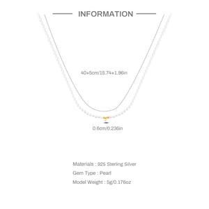 Collana all'ingrosso di moda europea e americana in argento sterling 925 a cinque punte con stella amore luna collana di perle miglio - Product Image 5