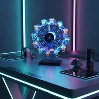 Grande roue LED colorée en plastique acrylique personnalisée présentoir en verre tournant Porte-vin Porte-gobelet pour cocktails Publicité