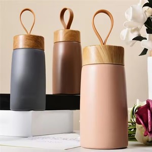 Portable Double Paroi Thermique Tasse Creative Grain De <span class=keywords><strong>Bois</strong></span> Mini En Acier Inoxydable Voyage Tasse Isolé Sous Vide Carafe et Mug Warmers - Product Image 2