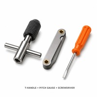 Kit de 40 pièces de tarauds et filières métriques M3-M12 en acier GCr15, avec clé à tarauds, porte-filières, jauge de pas et tournevis