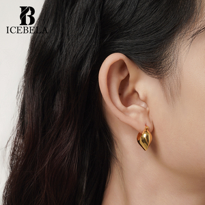 Orecchini a Clip Vintage in Argento Sterling 925, Placcati in Oro, Geometrici e Lucidi per Ragazze - Product Image 6