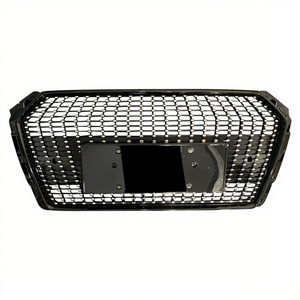 Car A4 S4 Pare-chocs avant Shining <span class=keywords><strong>Star</strong></span> Glossy Black <span class=keywords><strong>Grill</strong></span> RS4 Style Look Honeycomb Mesh Grille pour Audi A4 S4 B9 2017 2018 2019 - Product Image 2