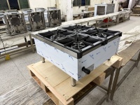 Cuisinière à gaz commerciale robuste OUTE de 24 pouces, 4 brûleurs, cuisinière à gaz autonome pour cuisine de restaurant