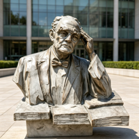 Buste d'intellectuel en résine couleur bronze, statue de l'homme réfléchissant sur des livres, taille personnalisée, décoration artistique tendance pour jardin extérieur