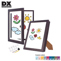 Cadre Photo Enfant Sur Mesure avec Passe-Partout, Rangement et Affichage d'Œuvres d'Art Interchangeables, Cadre Noir et Blanc pour Mur ou Table