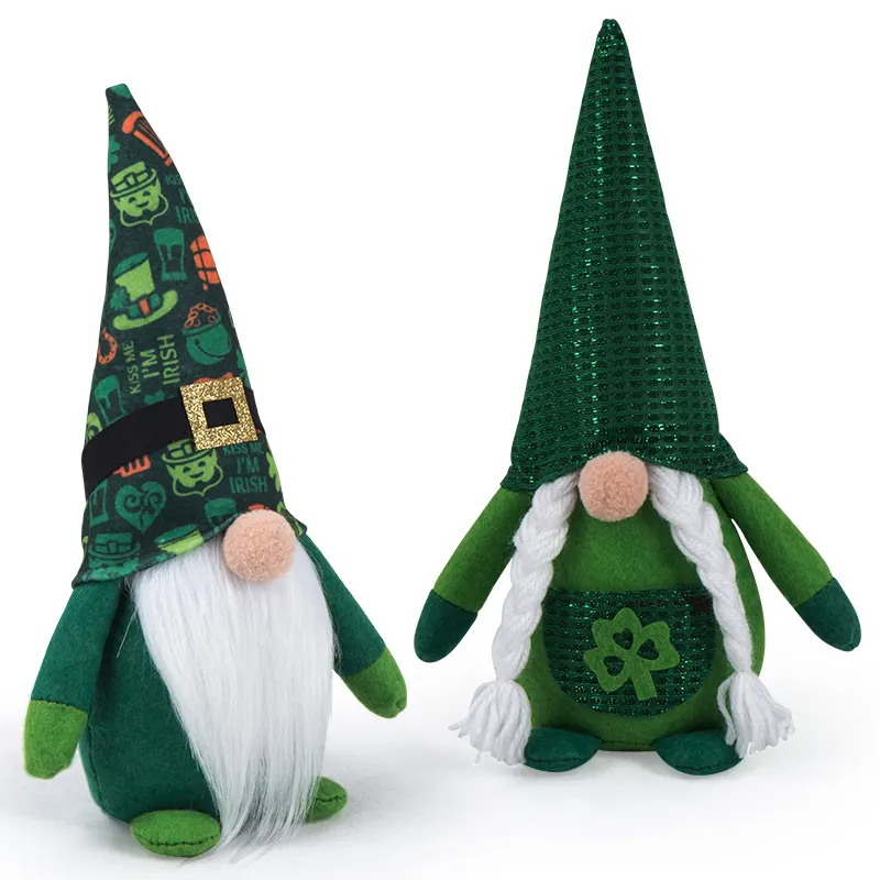 St. Patrick's Day Gnome Party Favorit Plüschpuppen Saint Patrick's Day irische Dekorationen Mann grünes Blatt Festival Ornament