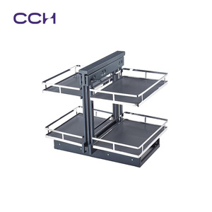 Glissière robuste en acier à extension totale avec amortissement pour panier extractible à fermeture douce, pour armoire de cuisine de 900 mm - Product Image 1