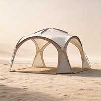 Abri de camping multi-personnes, pare-soleil, imperméable, à quatre côtés ventilés, auvent en forme de dôme, grand gazebo extérieur avec revêtement argenté, personnalisé