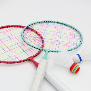 Racchetta da <span class=keywords><strong>Badminton</strong></span> offensiva multicolore per bambini con struttura in lega di ferro e acciaio con copertura in alluminio per giochi di giocattoli sportivi, tra cui volani - Product Image 3