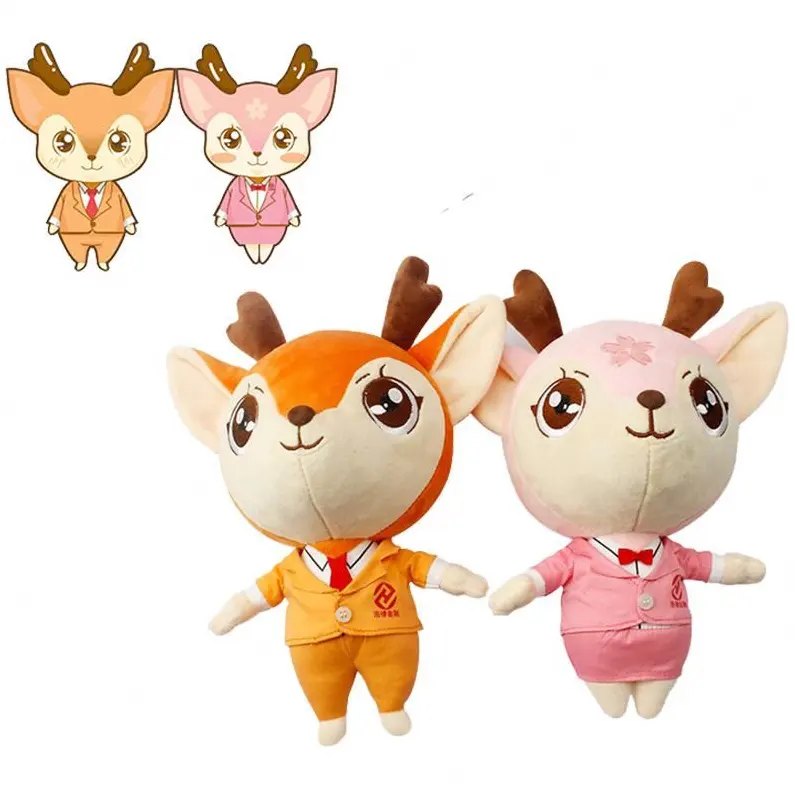 OEM ODM CE Custom Soft Love Plush Stuffed Toys Factory Deer Novo produto para crianças