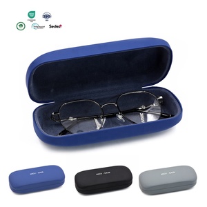 Bestpackaging Großes Brillenetui Optik Sonnenbrillenetui aus PU-Leder Hartmetall Brillenetui mit Silberprägung Logo - Product Image 1