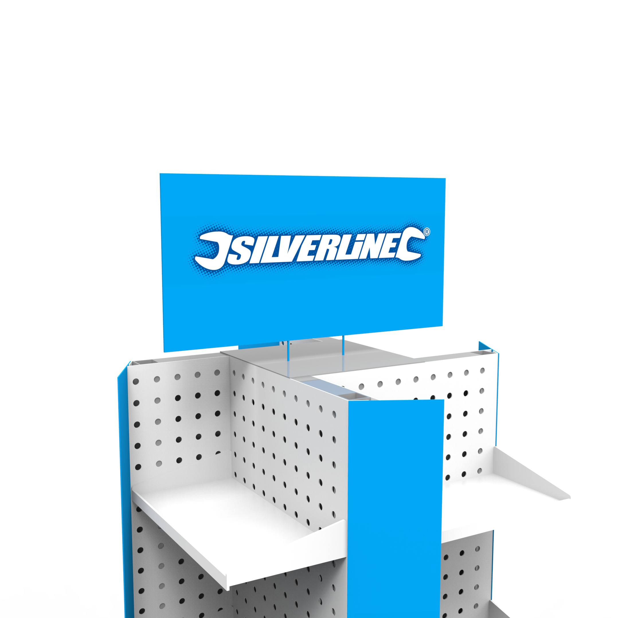 Metal Rotating Four-sided Power Tool Display Stand with Rollers Completely Disassemble Both Sides of the Display Stand — view 5