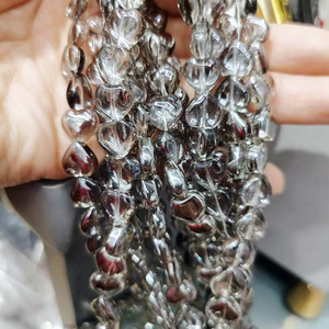 Nouveau amour perles de verre 10mm brillant pêche coeur trou droit bracelet à bricoler soi-même accessoires 98 pièces une perle acrylique plastique Lucite perles" - Product Image 5