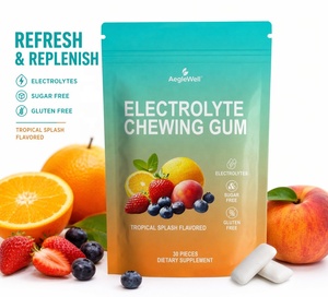 Chewing-gum électrolytique sans sucre, saveur tropicale, supplément d'hydratation sportive portable à croquer, étiquette privée personnalisée - Product Image 5