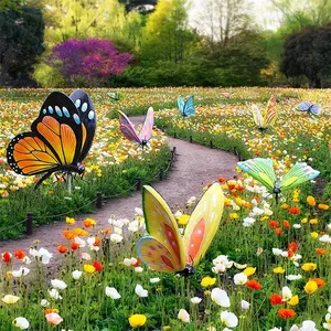 정원 예술 장식품은 수지 나비 조각품 섬유유리 판매를 위한 거대한 곤충 나비 동상을 주조합니다