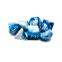 Kustom Pabrik Set dadu DND polihedral & biru akrilik putih 16mm grosir MOQ OEM 100 buah